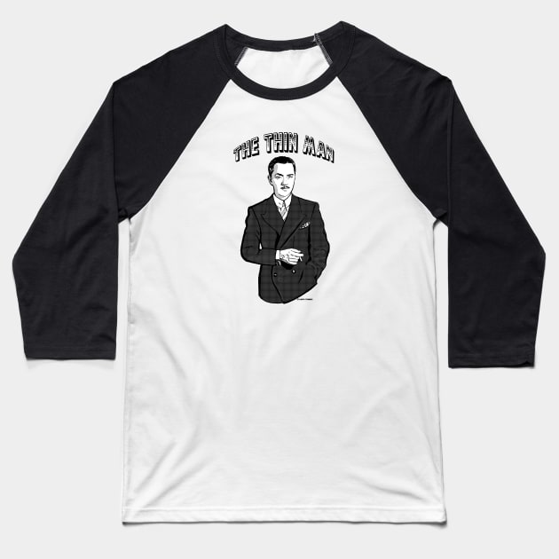 The Thin Man Baseball T-Shirt by FanboyMuseum